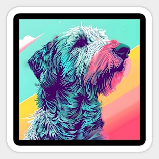 70s Irish Wolfhound Vibes: Pastel Pup Parade Sticker